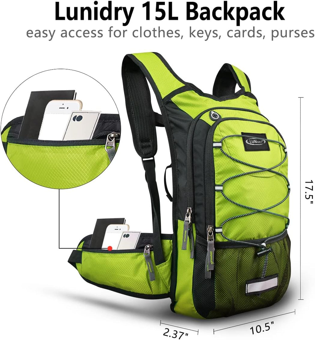 Hydration Backpack with 3L Water Bladder, Small Hydration Pack Backpack for Men Women, Lightweight Water Backpack with Cooler Layer for Running, Biking, Hiking