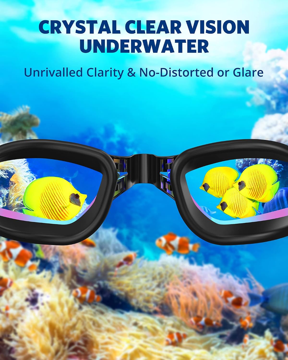 Aegend Swim Goggles 2 Pack for Adult Men Women No Leak with Storage Case