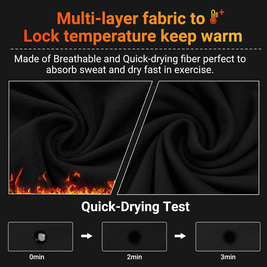 MEETYOO Thermal Underwear for Men, Winter Gear Long Johns Base Layer Top and Bottom Set for Skiing Running