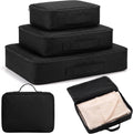 Shinymoon 3 Set 100% Cotton Packing Cubes 3 Sizes Regular Black