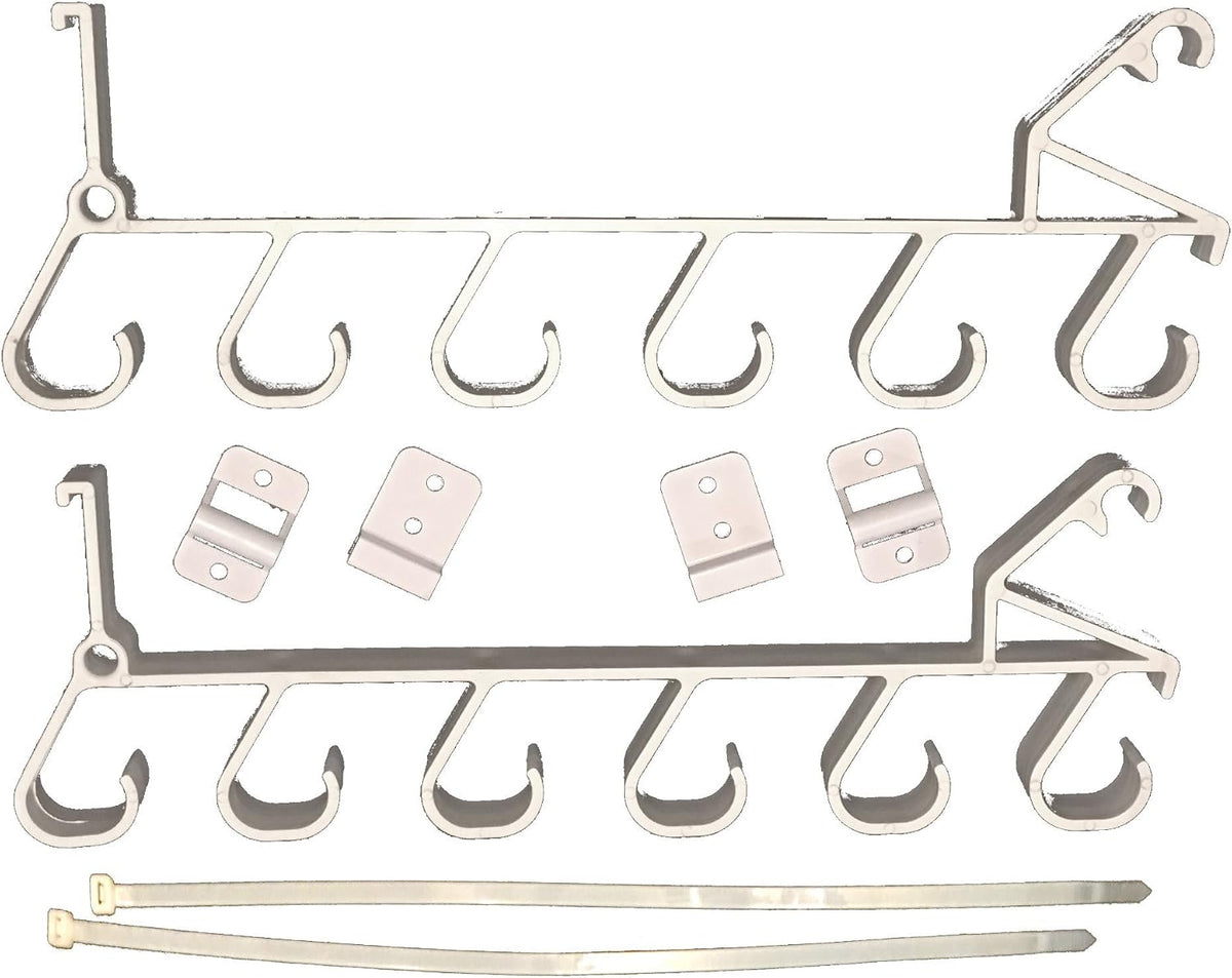 Storage Rack for Garage Doors with Hooks for Fishing Rods, Kayak Paddles and More
