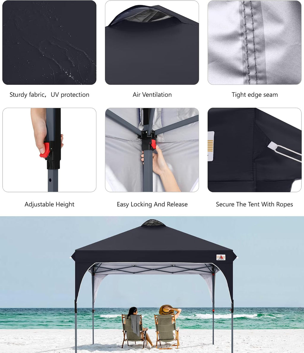 ABCCANOPY 10x10 Pop up Canopy Tent Instant Outdoor Shelter, Black