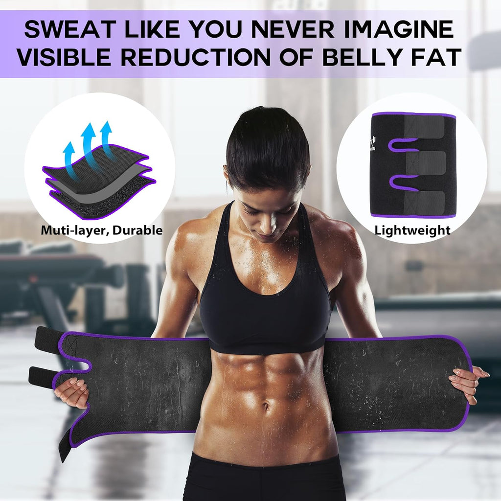 VIMUSFUN Waist Trimmer Belt Men Sweat Band Stomach Wrap, Waist Trainer for Women Workout