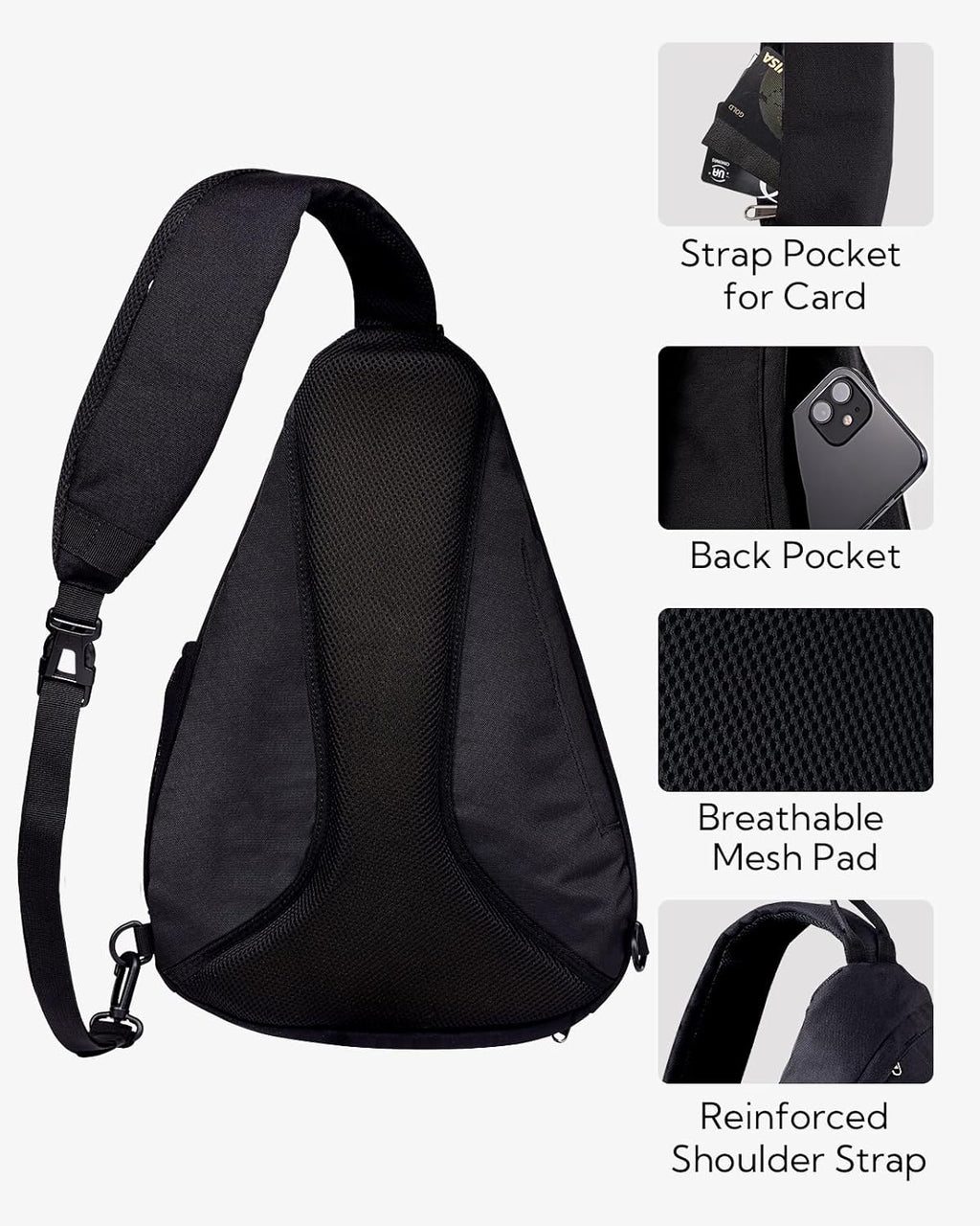 WATERFLY Large Sling Bag Crossbody Backpack Chest Pack for Men Women