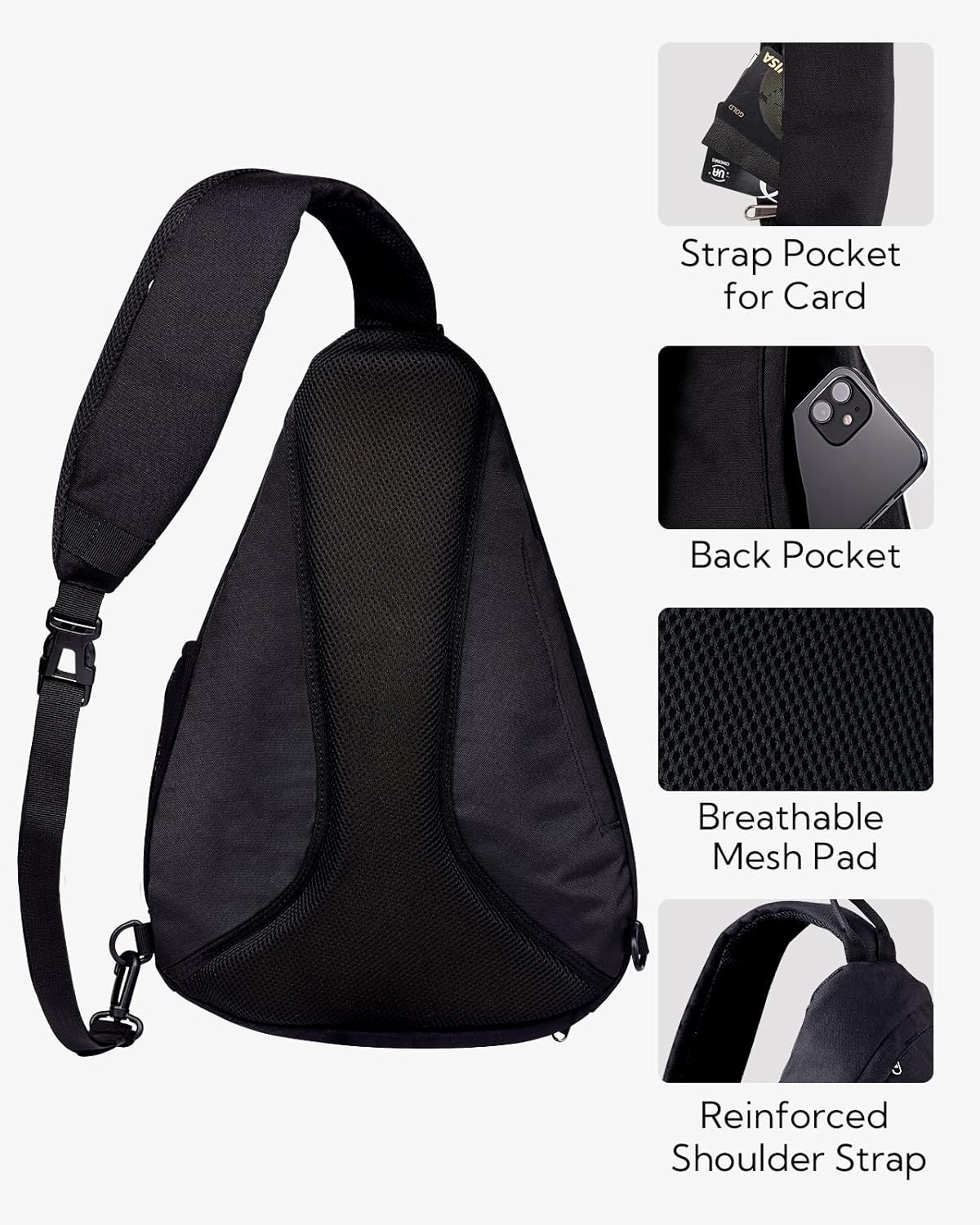 WATERFLY Large Sling Bag Crossbody Backpack Chest Pack for Men Women