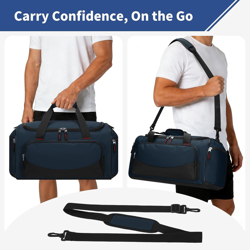 30L Gym Sport Duffle Bag, 17 inch, Navy Blue