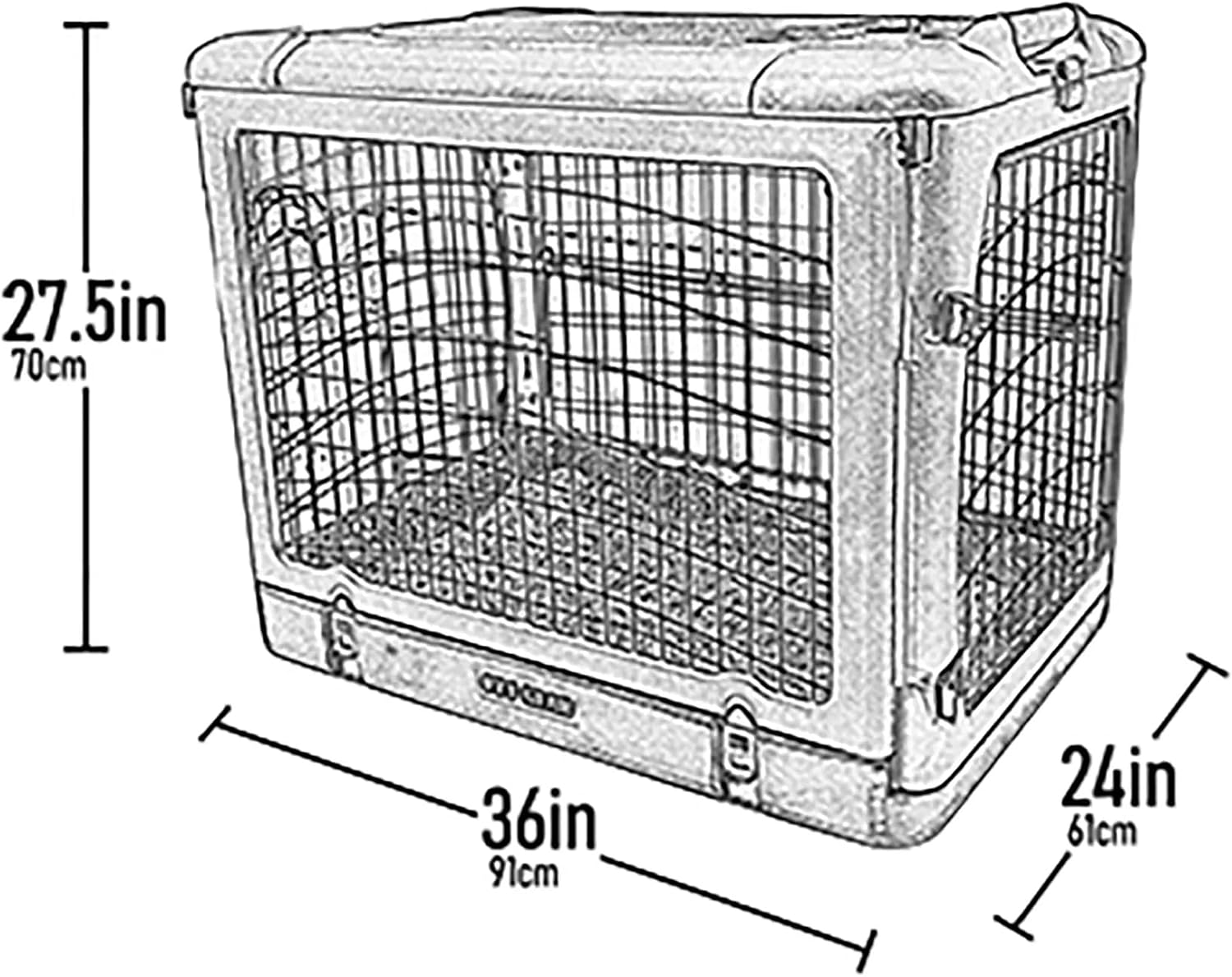Pet Gear The Other Door 4 Door Steel Crate for Dogs/Cats, 36", Coffee Bean