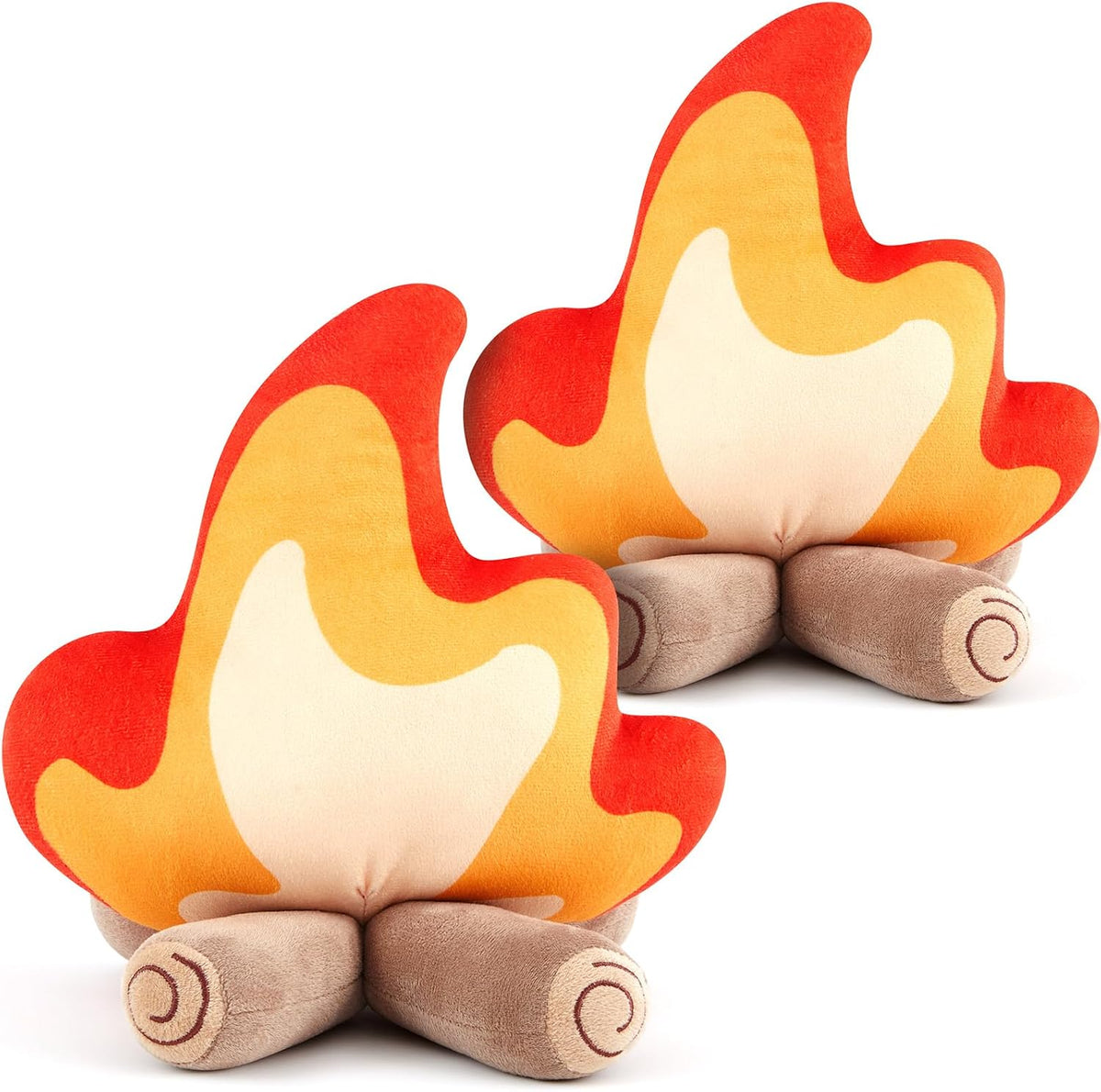 Campfire Plush Toys, Fake Fire Firewood Plush Pillow, 1 Pack