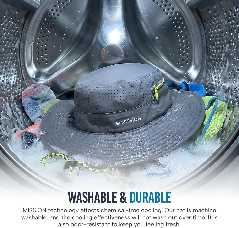 MISSION Cooling Anywhere Boonie Hat - Unisex Wide-Brim Hat for Men & Women - Cools Up to 2 Hours - UPF 50 Sun Protection