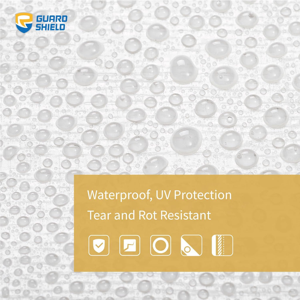 GUARD SHIELD Heavy Duty Tarp 20x40 Feet White Multi Purpose Thick Waterproof Poly Tarp Cover 10mil
