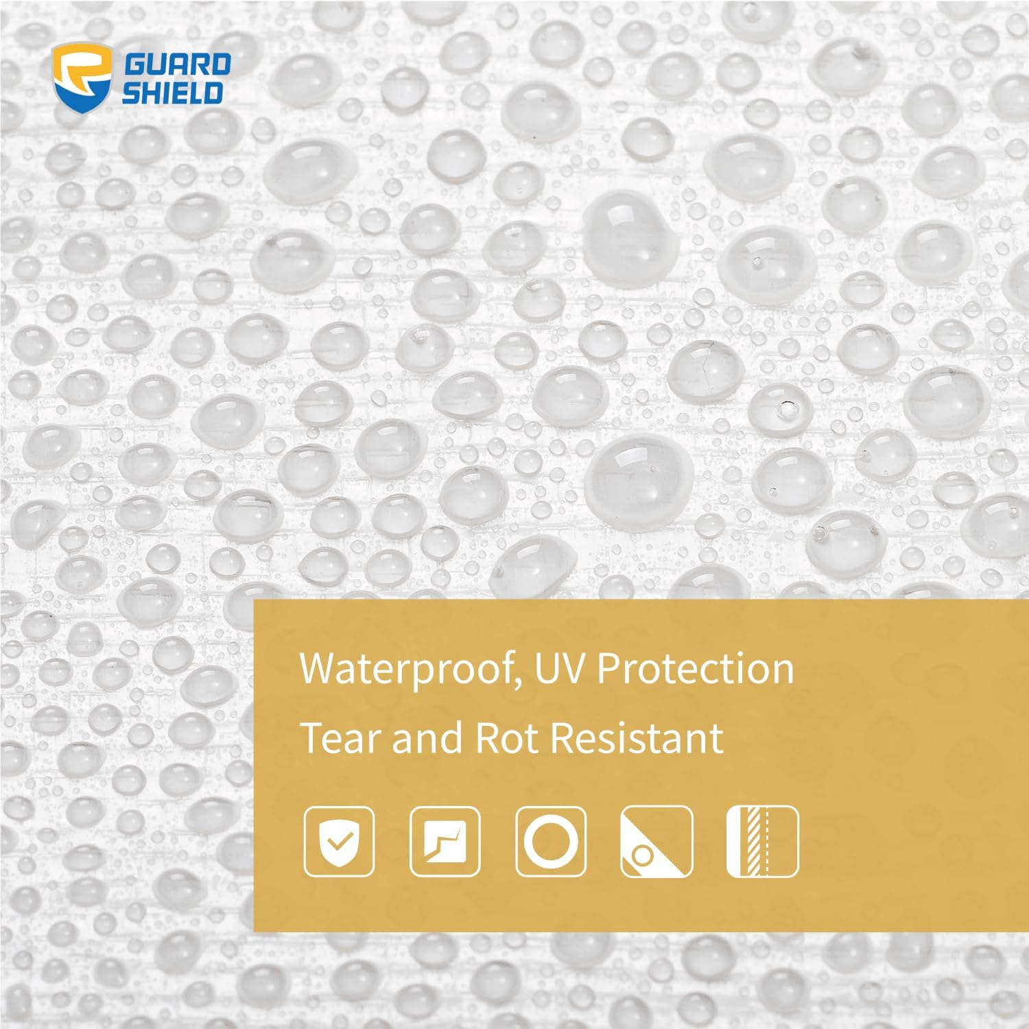 GUARD SHIELD Tarps Heavy Duty Waterproof 12x12 Feet White Poly Tarp Cover Square Outdoor Thick UV Resistant Tarpaulin with Grommets 10mil (2-Pack)