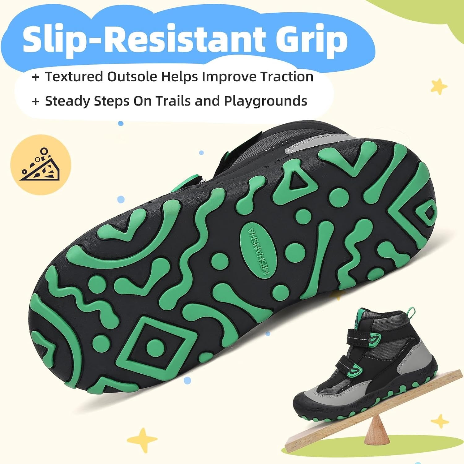 Mishansha Kids Hiking Boots for Boys Girls Water-Resistant Non-Slip