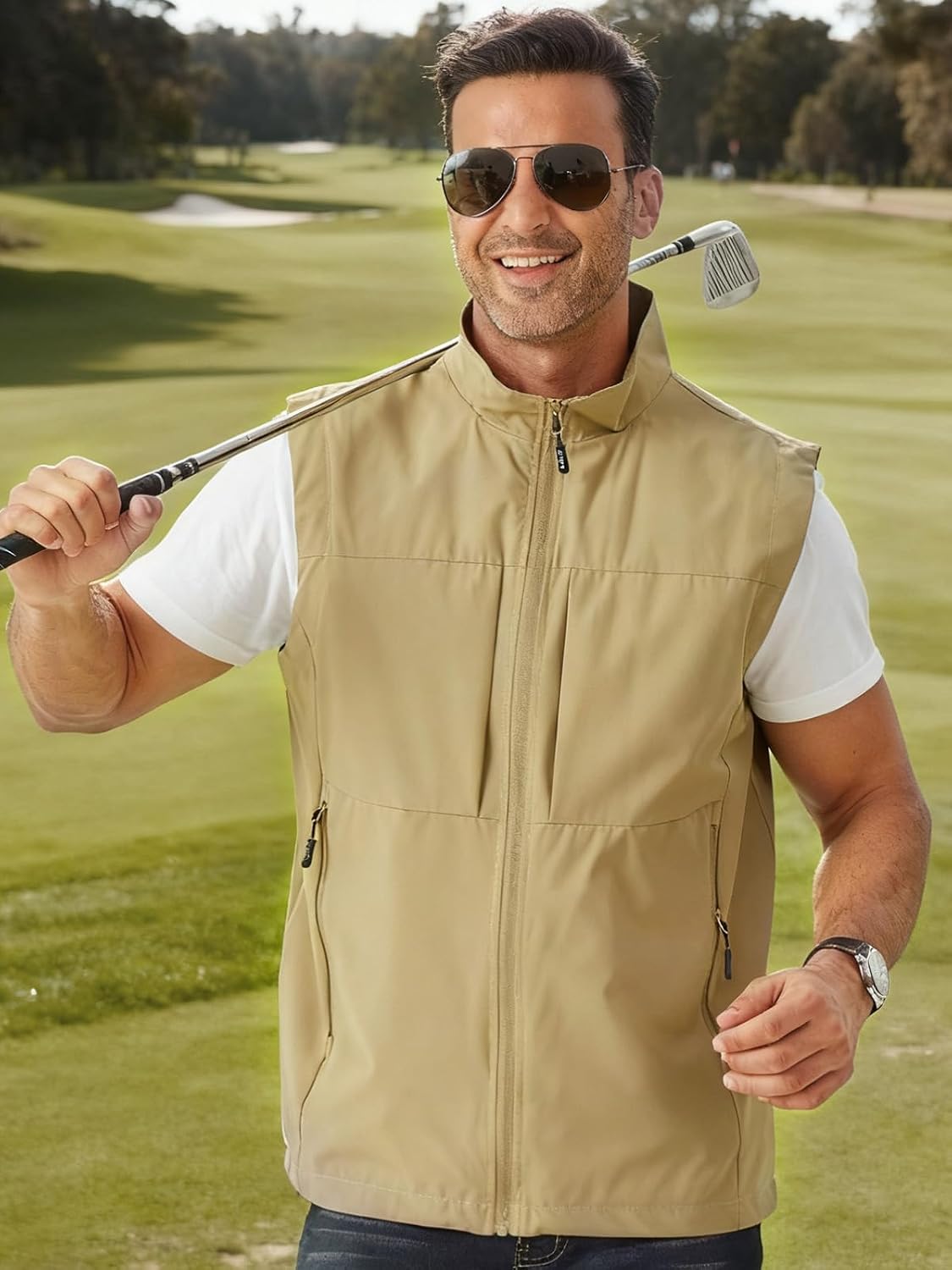 Men's Lightweight Outerwear Vest Softshell Sleeveless Jacket