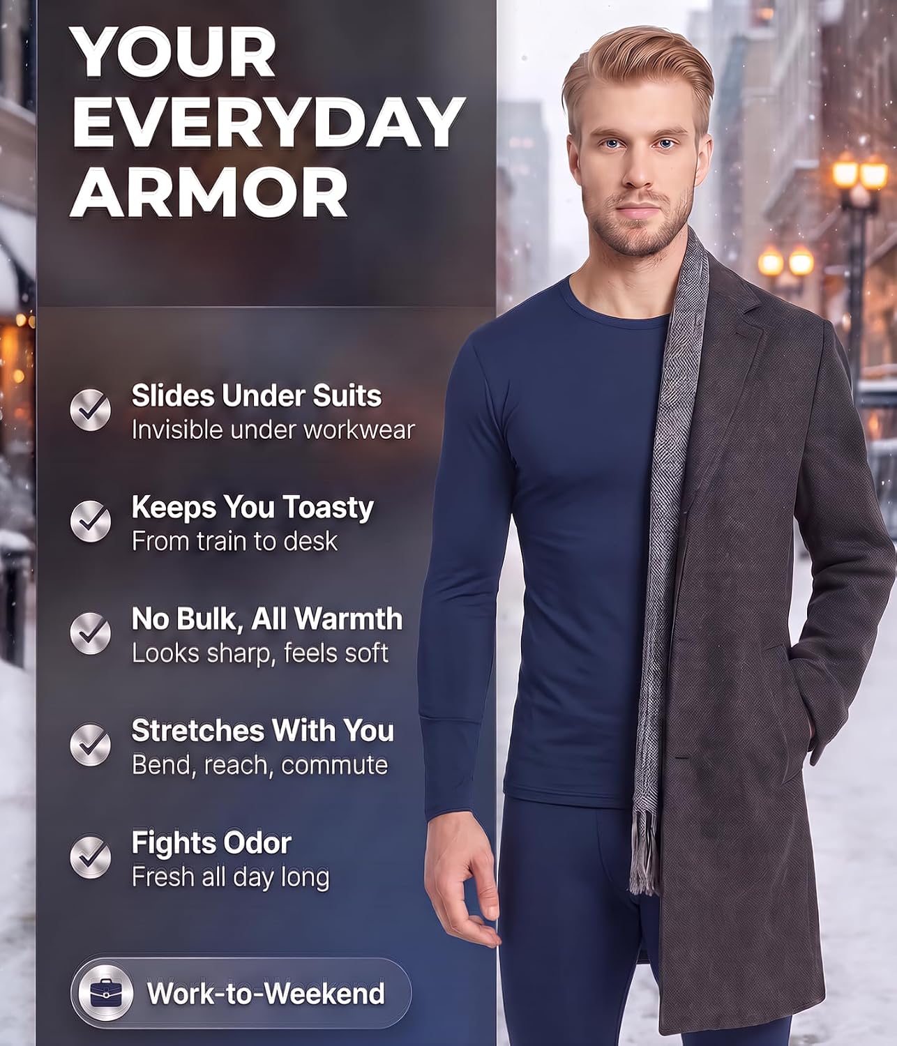 Thermal Underwear for Mens Long Johns Set Winter Cold Weather Base Layer