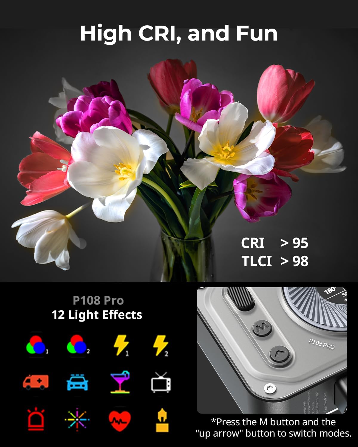 SmallRig RM120 RGB LED Video Light Panel, 7W Portable Metal Camera Light