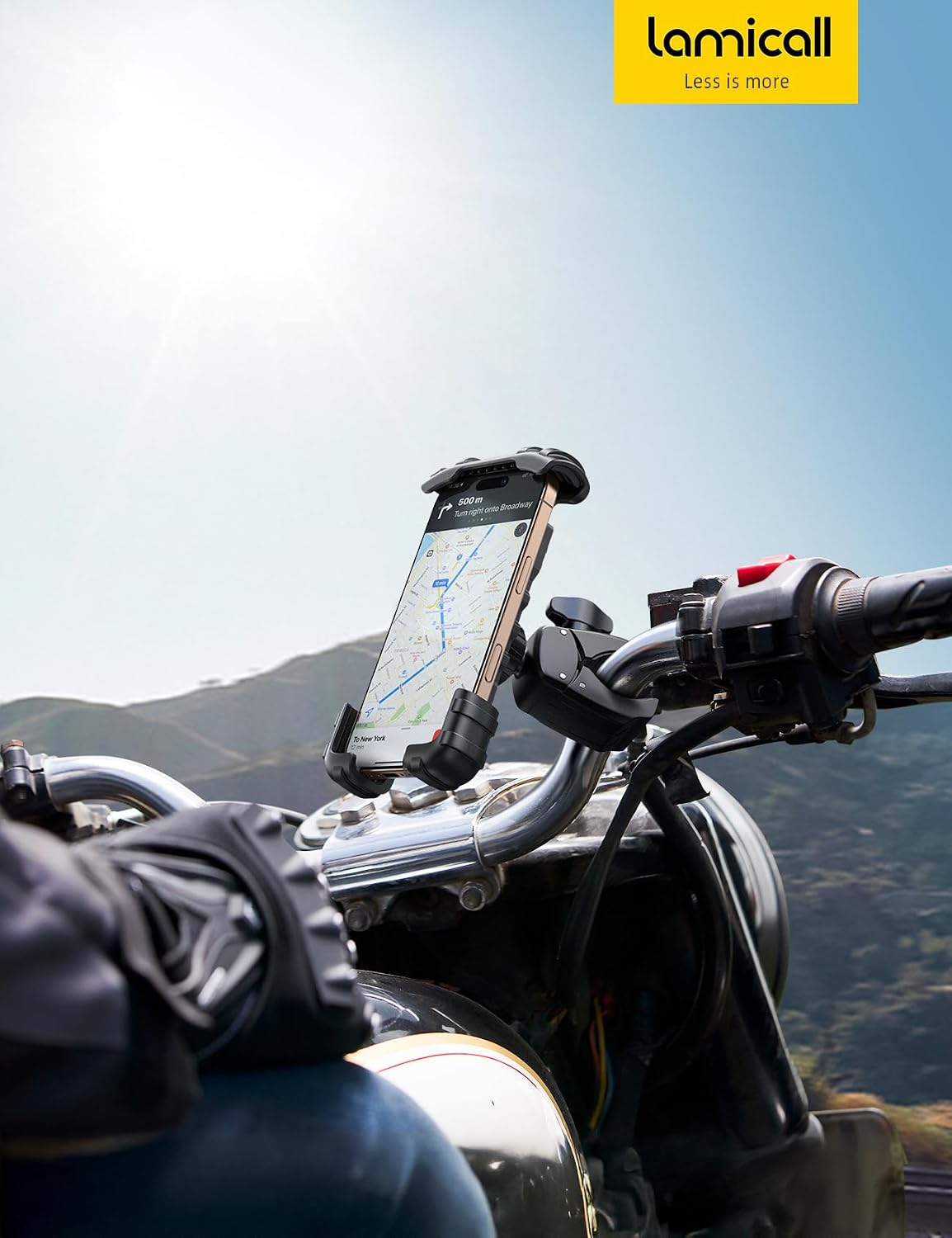 Lamicall Bike Phone Holder Mount - Motorcycle E-Bike Scooter Handlebar Clip