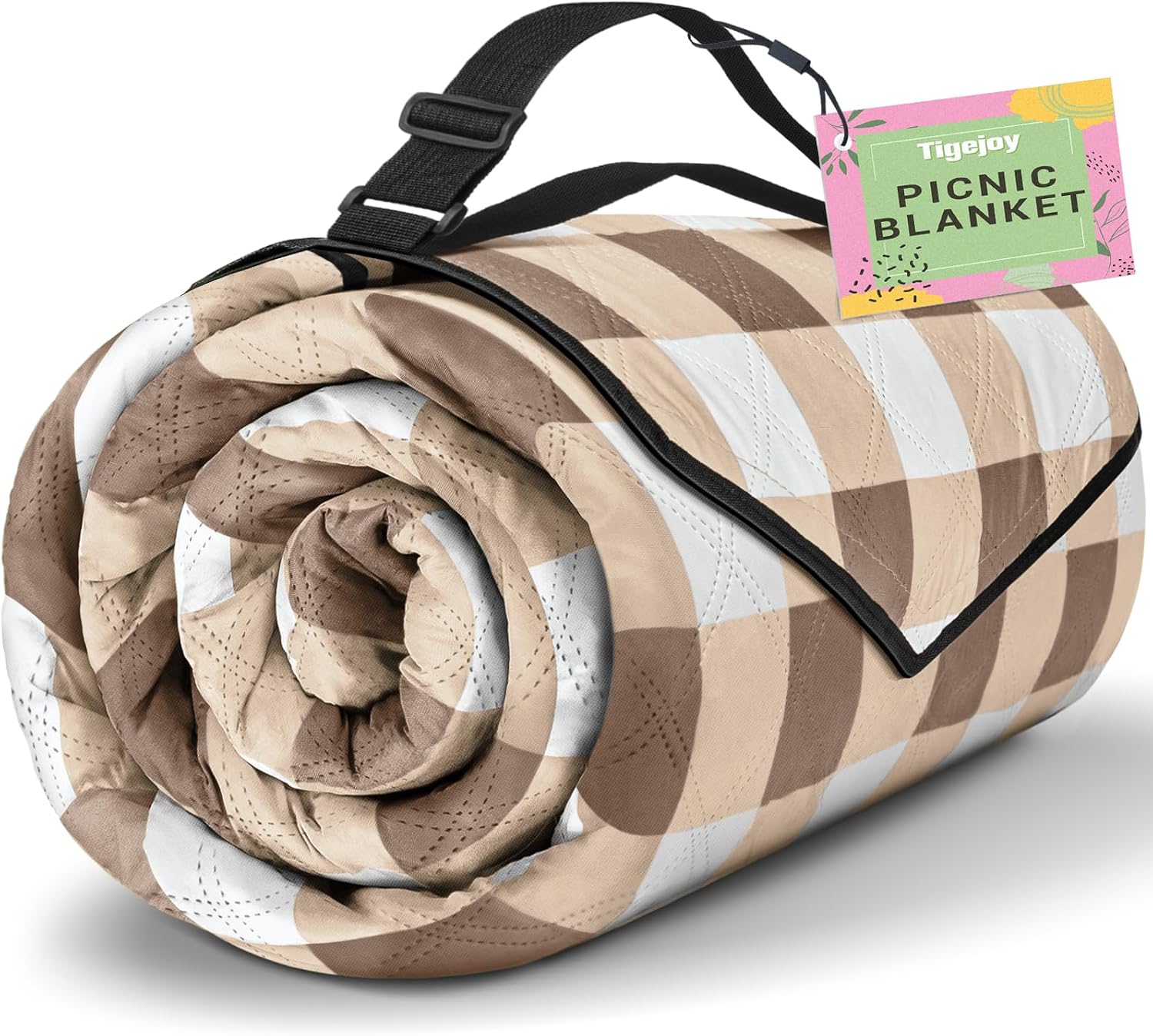 TigeJoy Extra Large Picnic Blanket Waterproof Beach Blanket 80''x80''