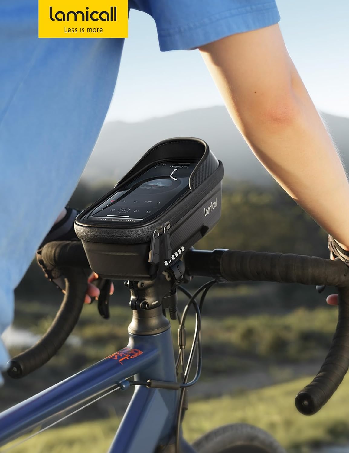 Lamicall Bike Frame Bag Waterproof - [1s Release] Bike Phone Mount Holder