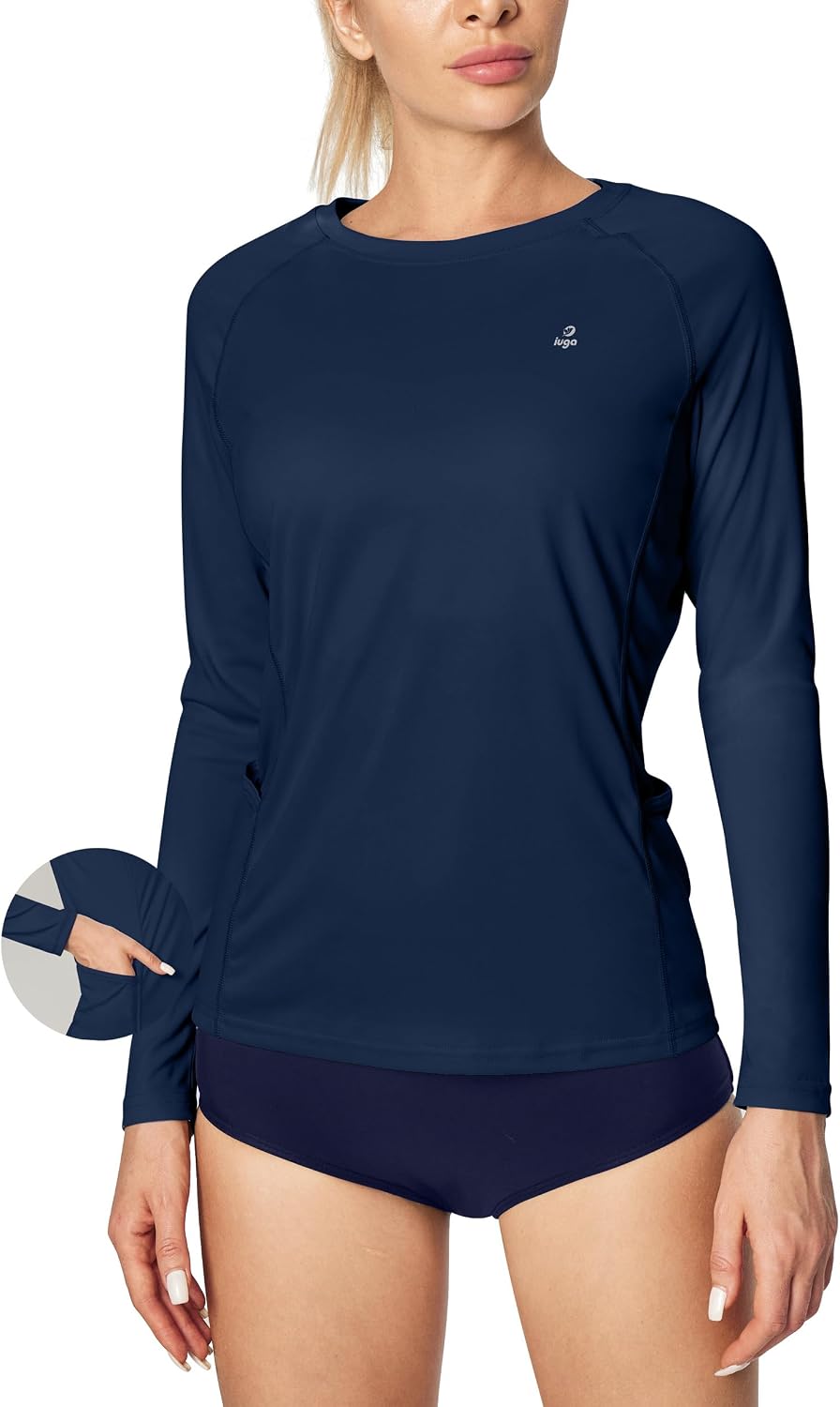 IUGA Long Sleeve Workout Tops for Women UPF 50+ Rash Guard Athletic Shirts