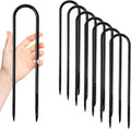 Anothera 8 Pack U Hooks Metal Stakes, 12 Inch Heavy Duty Rebar Stakes