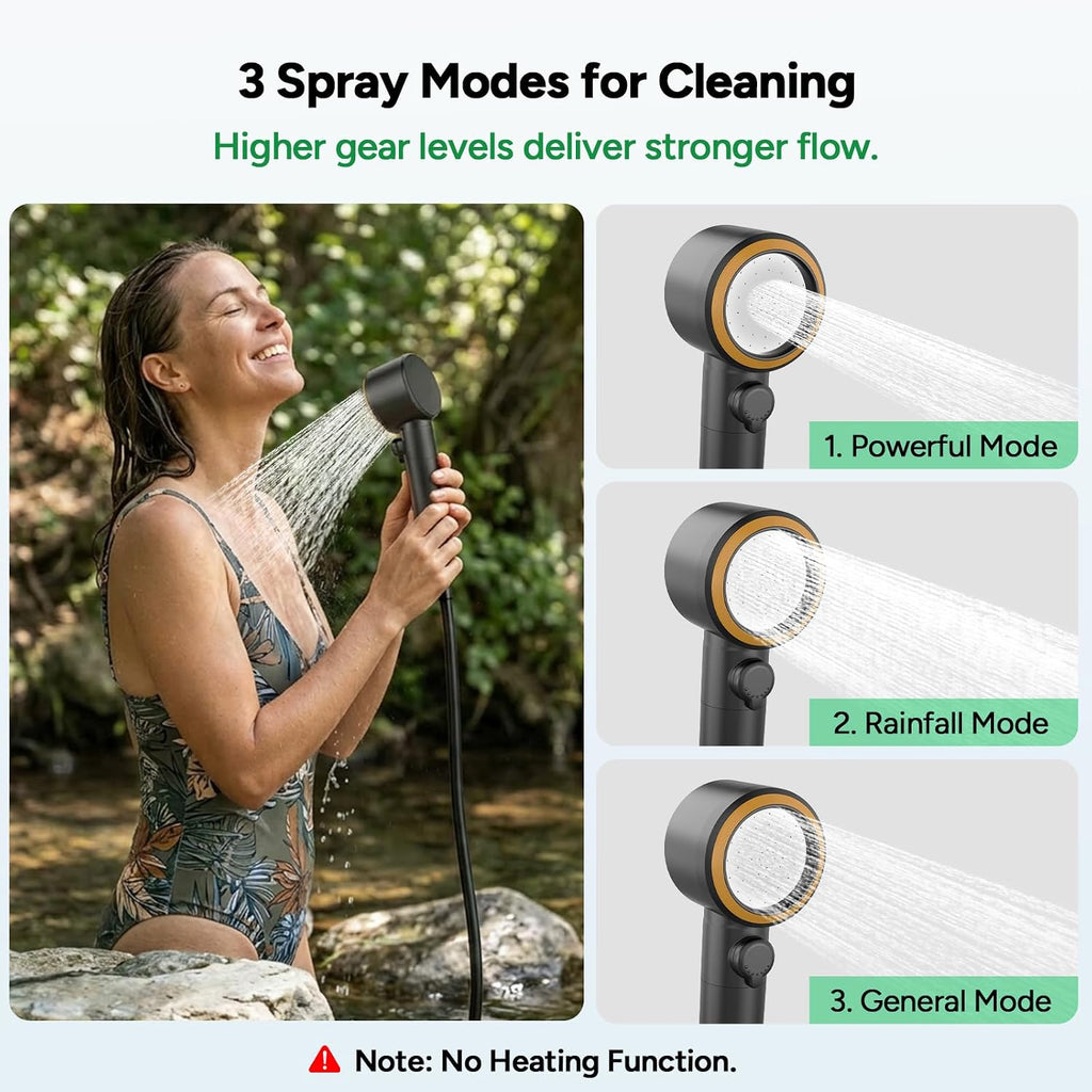 DR.PREPARE Camping Shower, 4 Gallons 15L Portable Camp Shower Bag for Camping Beach Travelling Hiking Trip, Solar Shower Outdoor with On-Off Switchable Shower Head