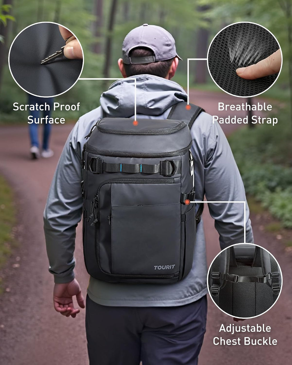 TOURIT 38 Cans Backpack Cooler with 2 Insulated Compartments