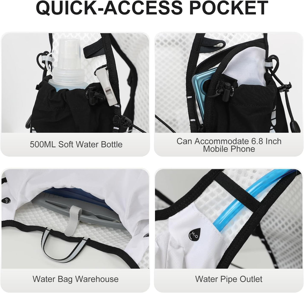 IX INOXTO Running Vest Hydration Backpack, Lightweight Running Backpack
