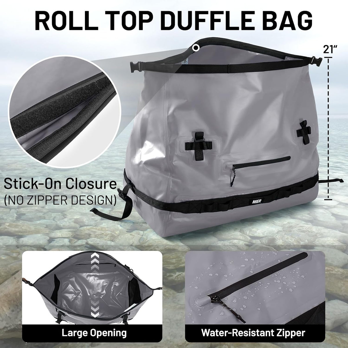 MIER Large Waterproof Duffel Bag - 60L/80L Dry Bag Backpack