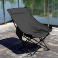 Camping Chairs for Adults, Beach Chairs for Adults, Lawn Chairs with Adjustable Backrest Suitable for Patio/Fishing/Beach/Camp, Includes A Storage Bag (Black)