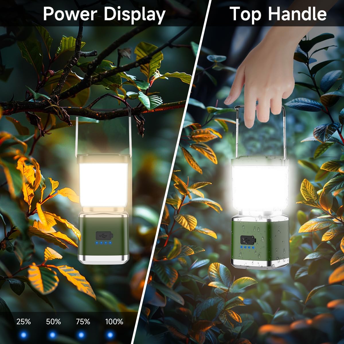 LED Ultra Bright Camping Lantern, Camping Light with 4 inch, 2 Pack