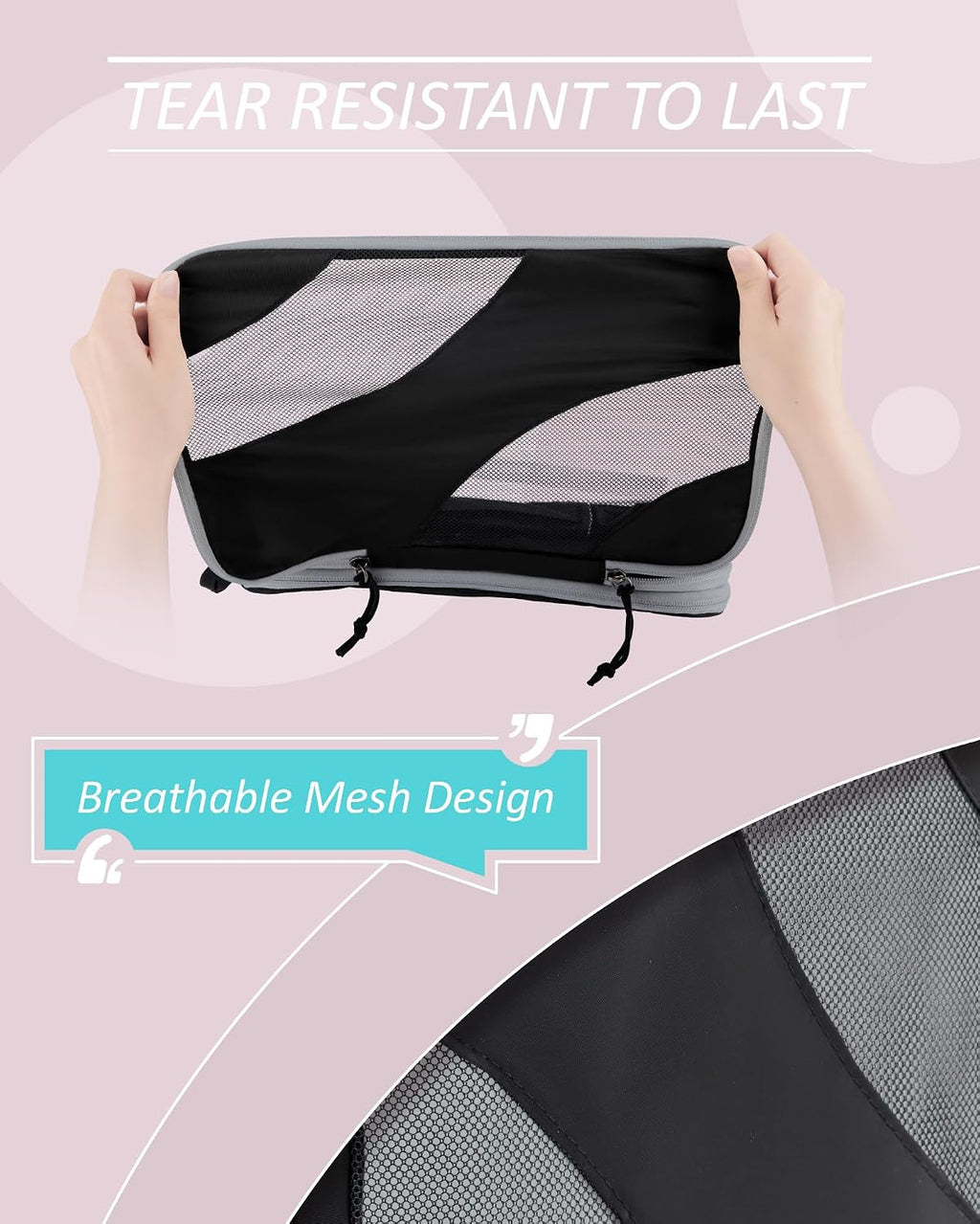 BAGSMART Compression Packing Cubes for Travel