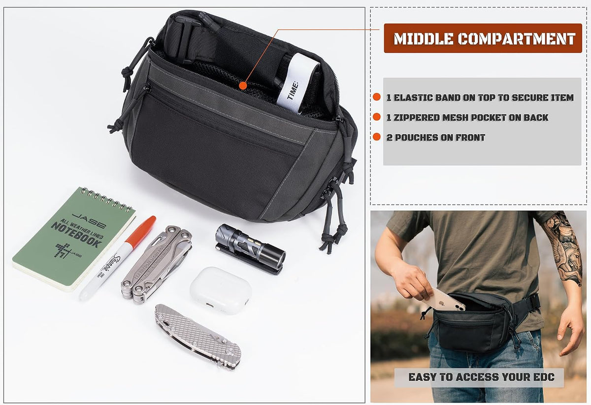SHANGRI-LA Tactical Concealed Carry Fanny Pack for Men and Women, Low-Profile CCW Waist Bag, with Pistol Holster and Mag Holder, Multi-Use for Hiking, Travel, EDC