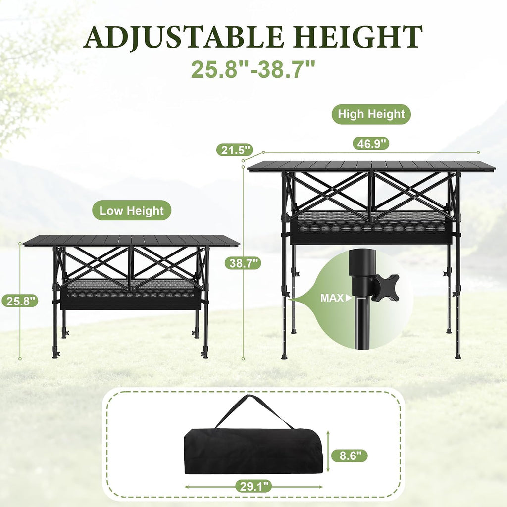 TrippleChain 4FT Folding Roll up Camping Table