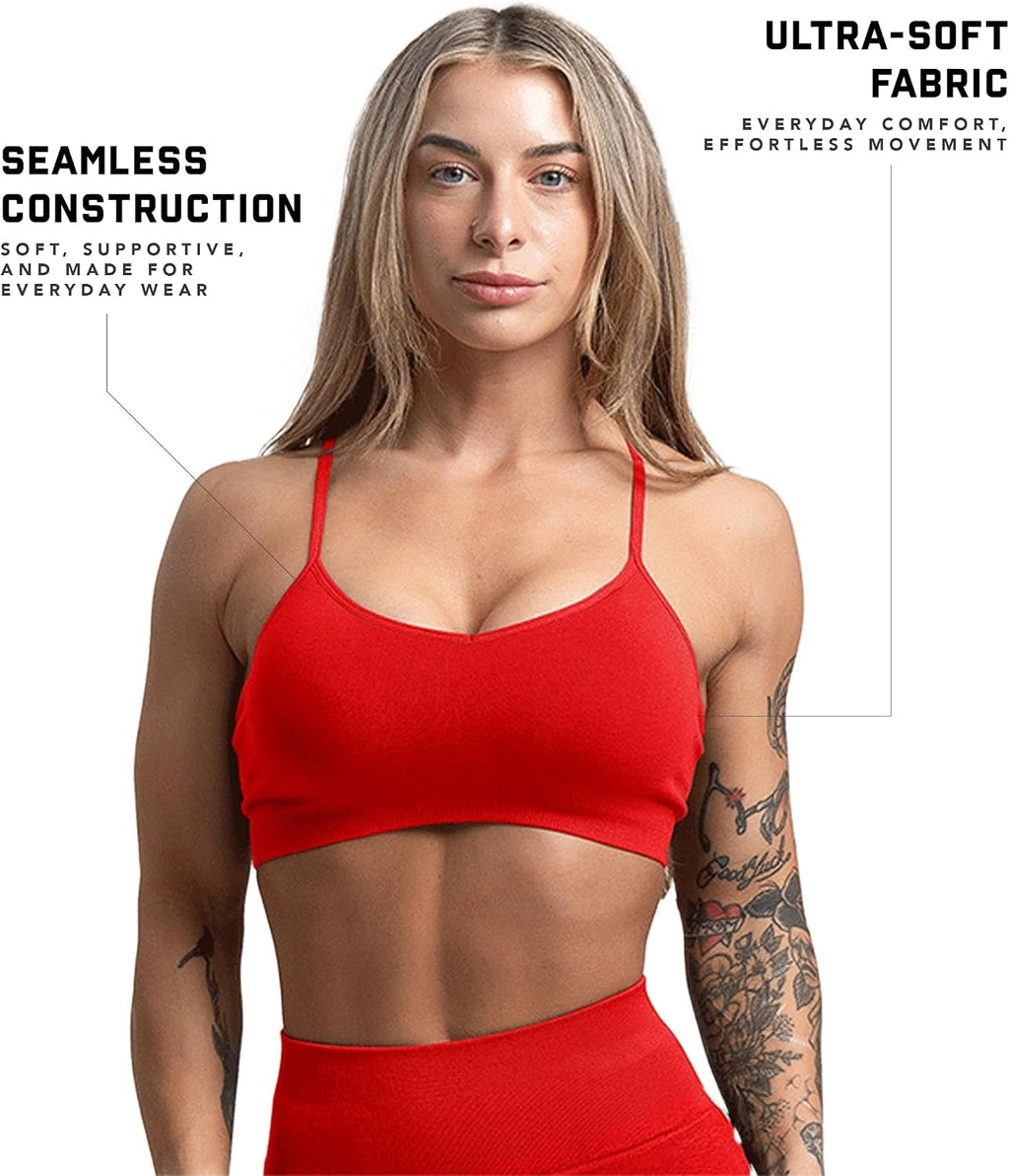 Gymreapers Seamless Sports Bra for Women - Wireless Compression Padded Supportive Bras for Gym, Yoga, & Fitness
