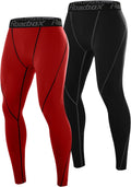 Roadbox 2 Pack Men's Compression Pants, Quick Dry Running Tights Leggings
