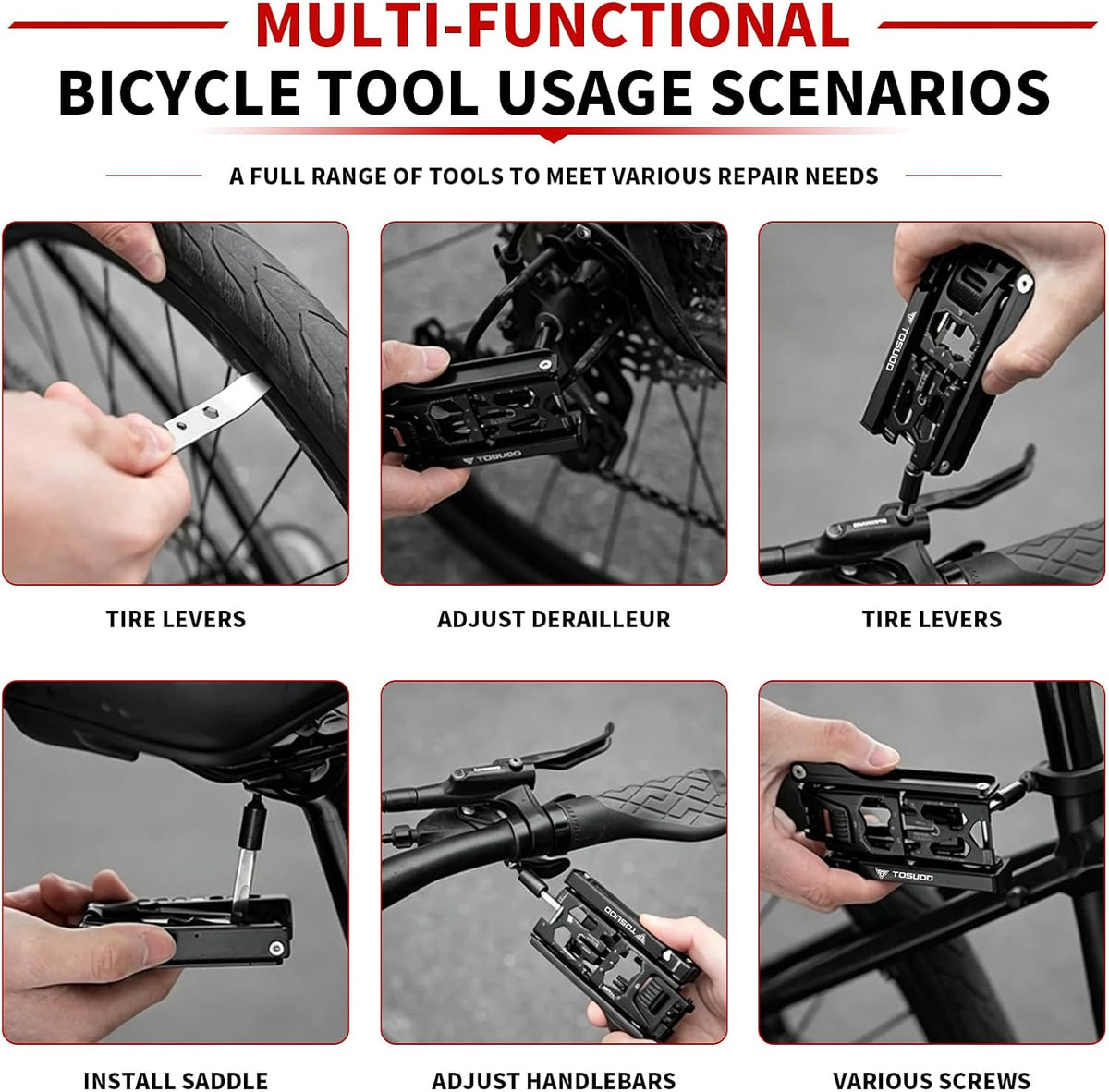 Bike Tool Kit 38-in-1, Bike Multitool with Tire Levers for Road and MTB