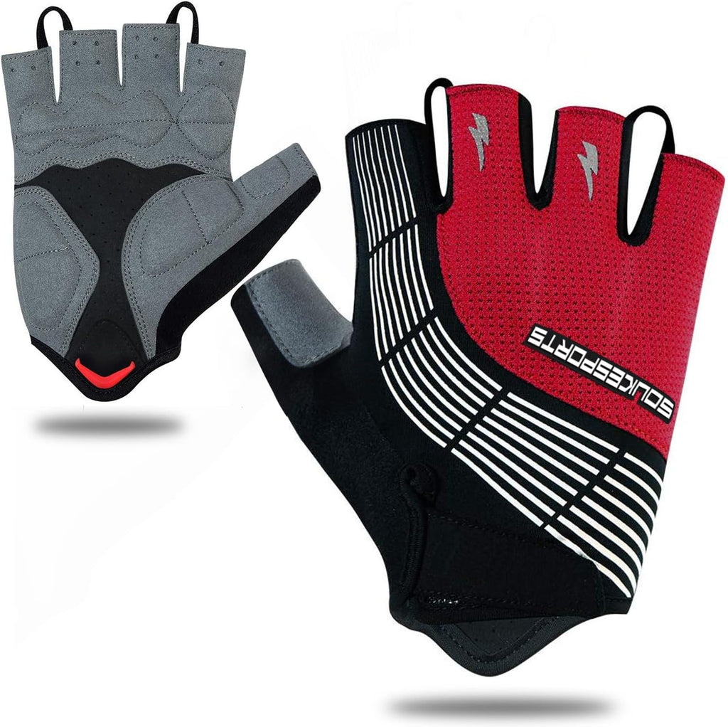 Souke Sports Bike Gloves for Men Women Half Finger Padded Cycling Gloves