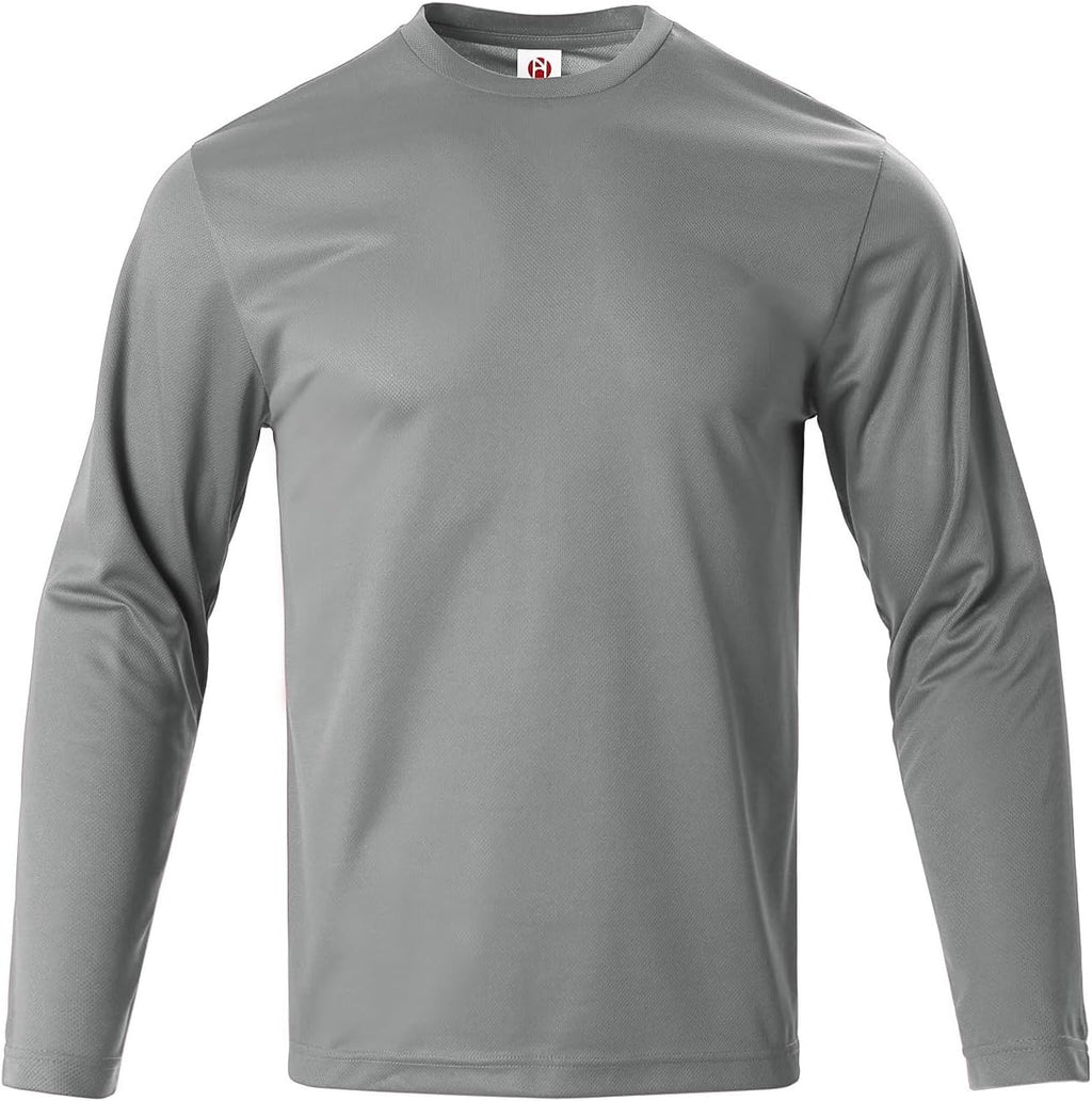 Facitisu Men Long Sleeve T Shirts Pack Quick Dry Athletic Running Activewear Workout Performance Tee Shirts