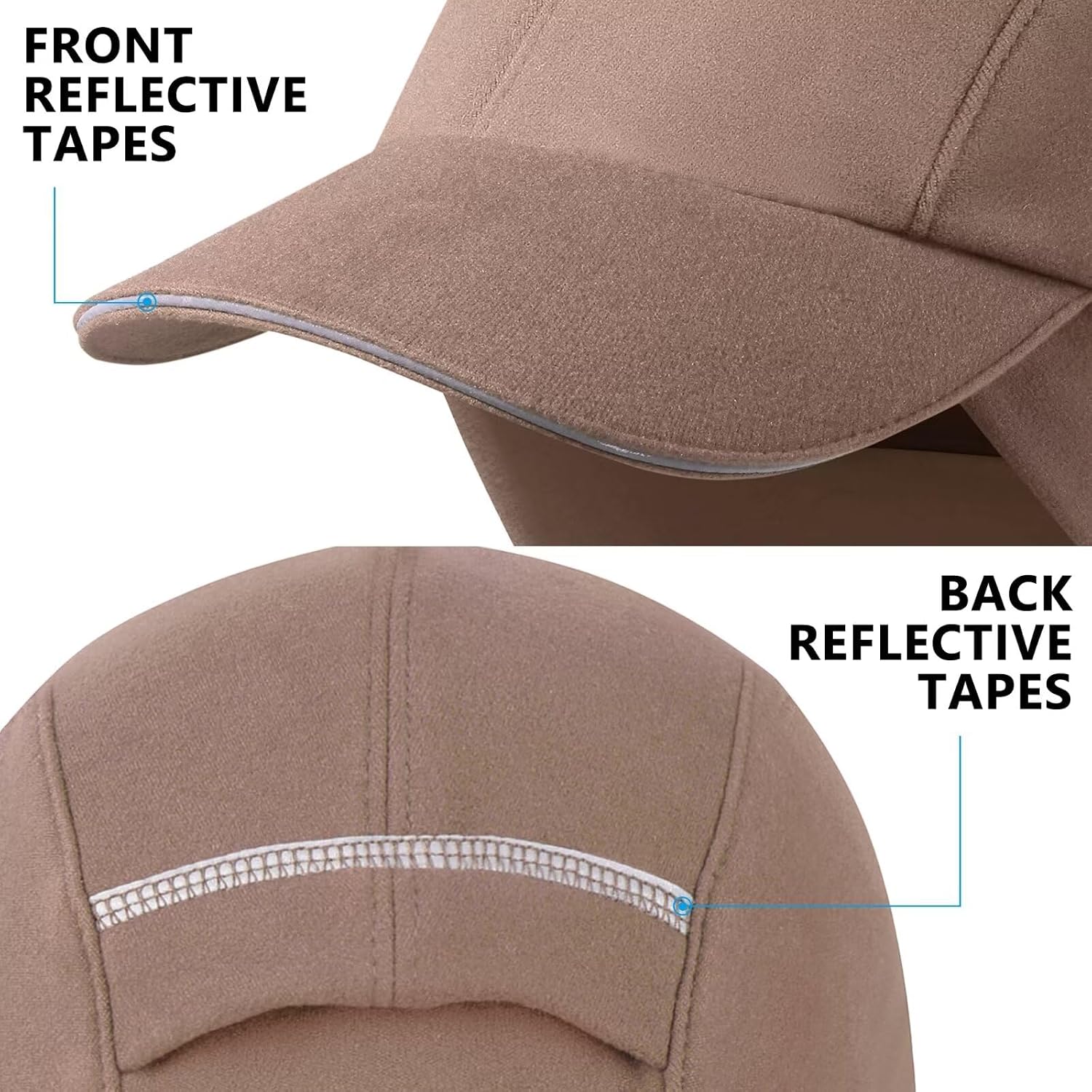 GADIEMKENSD Women's Winter Reflective Fleece Ponytail Hat with Drop Down Ear Warmer