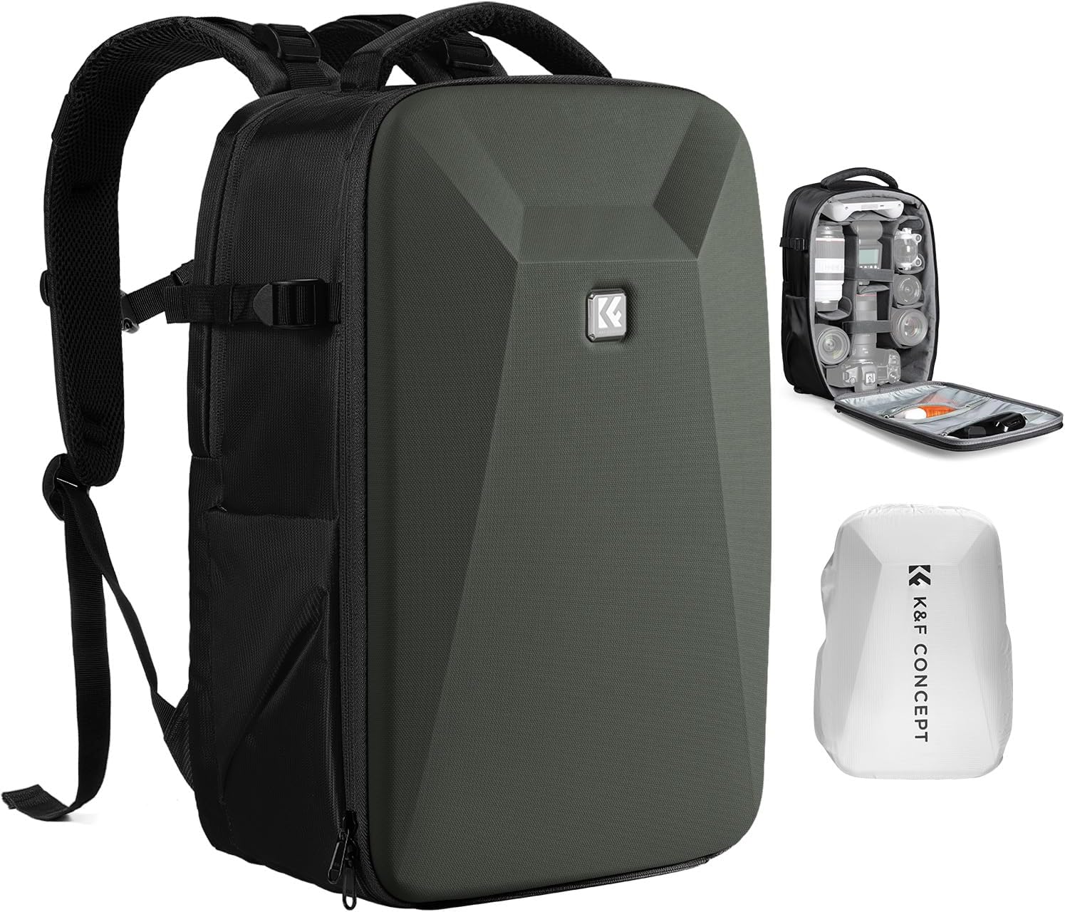 K&F CONCEPT Camera Backpack,Hardshell Photography DSLR Camera Bag
