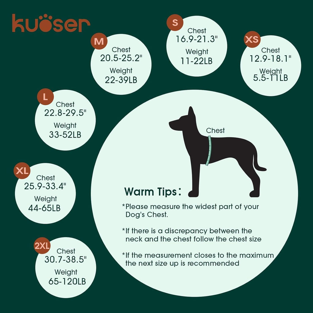 Kuoser Reflective Dog Life Jacket, Dog Life Vest for Swimming Boating