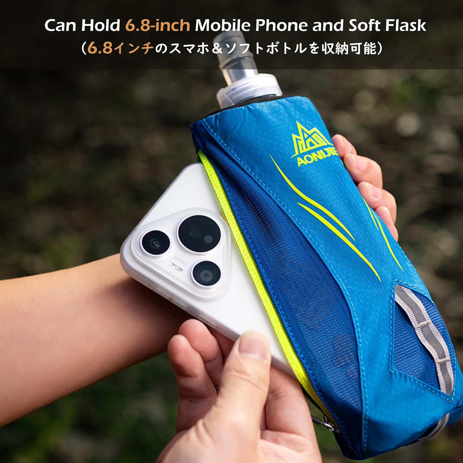TRIWONDER Handheld Water Bottle for Running, Quick Grip Chill 17 oz Handheld Soft Water Bottle with Hand Strap Hydration Pack, BPA Sport Soft Flask (Black)