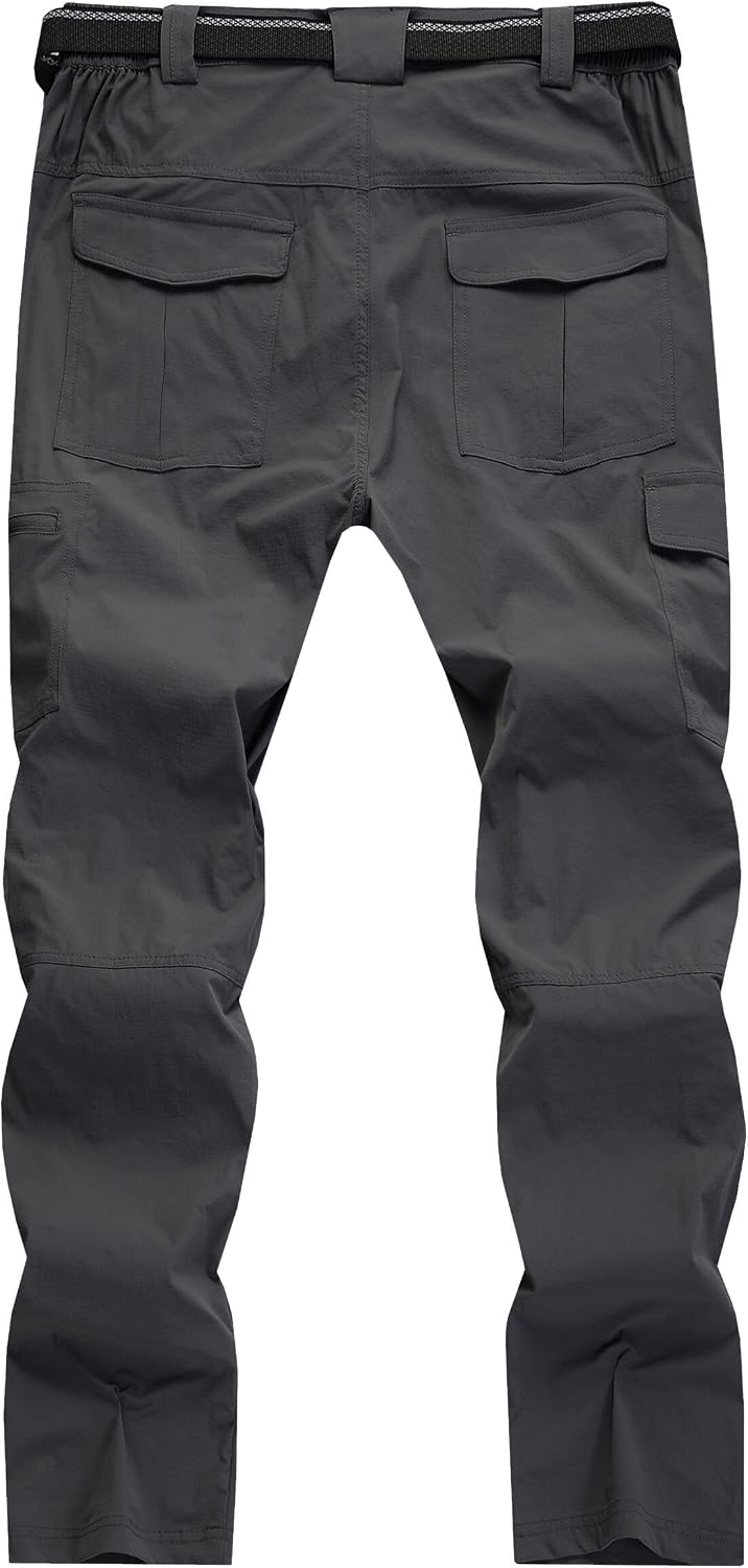 Men's Cargo Work Hiking Pants Lightweight Water Resistant Quick Dry Fishing Travel Camping Outdoor Breathable Multi Pockets