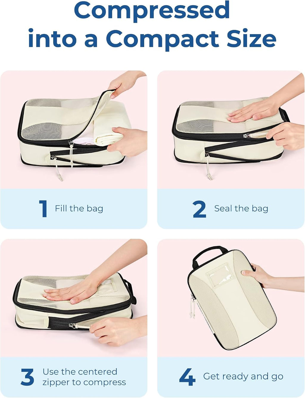 BAGSMART Compression Packing Cubes, Lightweight Travel Essentials