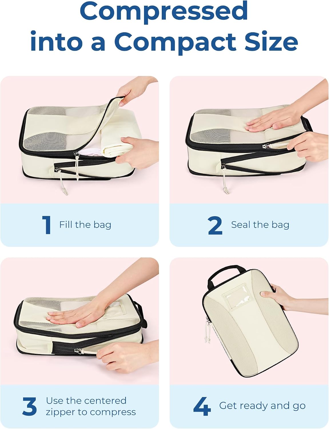 BAGSMART Compression Packing Cubes, Lightweight Travel Essentials