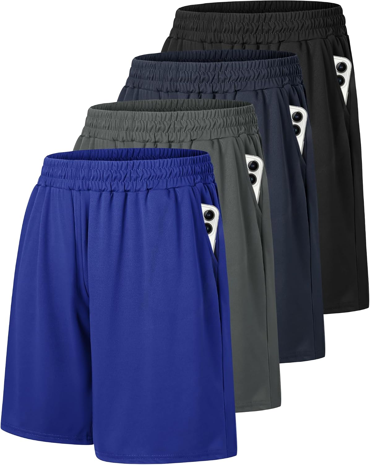 4 Pack Gym Mens Shorts - Basketball Athletic Shorts Fitness Clothing