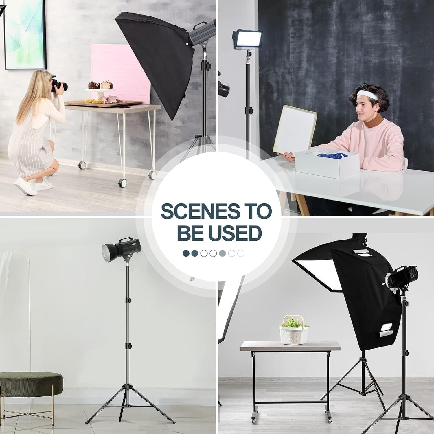 EMART 7Ft Light Stand for Photography, Speedlight, Flash, Softbox-2 Pack