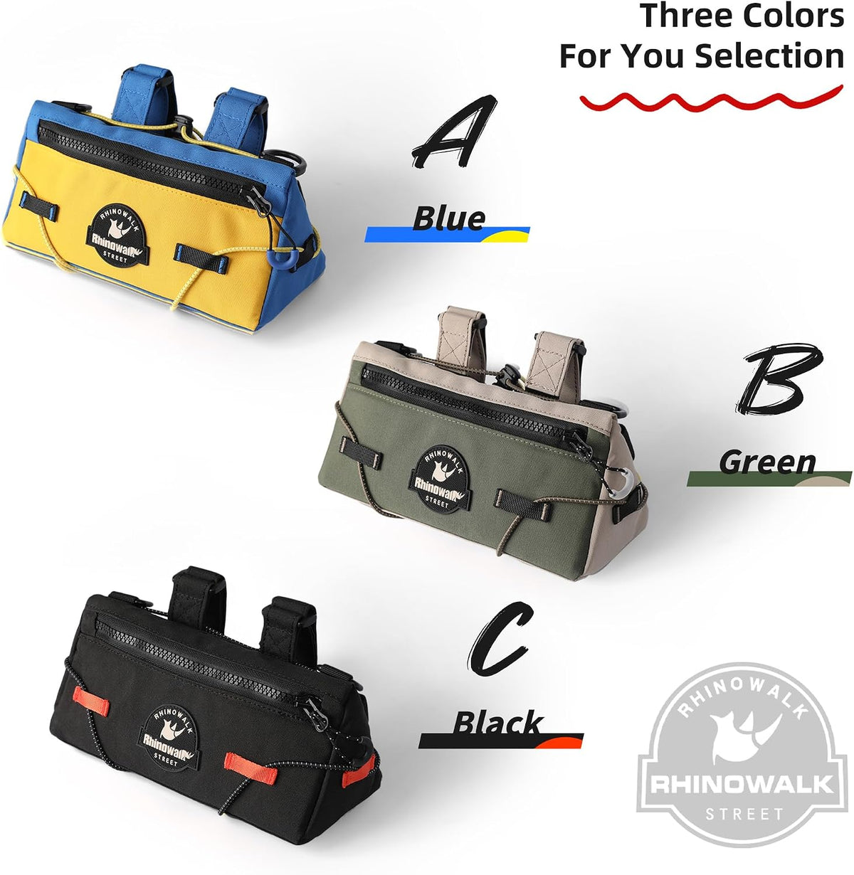 Rhinowalk Bike Handlebar Bag Bicycle Front Bag Storage Small Pouch with Shoulder Strap for Urban Cycling