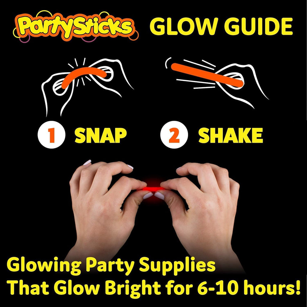 PartySticks Mini Glow Sticks 200 Pack Glow-in-the-Dark Small, for Easter Eggs, 5 Colors, Neon Light Sticks Bulk Party Favors, Easter Basket Stuffer Party Pack, Weddings Classroom Decorations Prizes