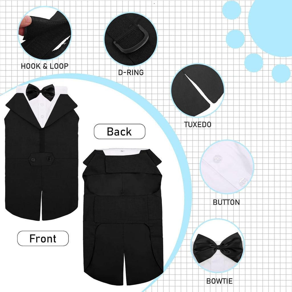 Dog Tuxedo for Large Dogs, Dog Suit and Bandana Set, Dog Costume Outfit